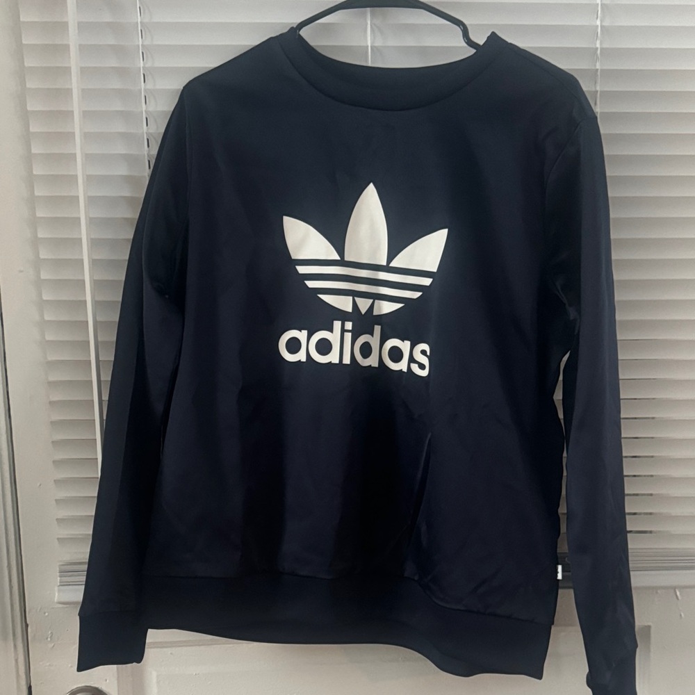 Adidas Women's Navy Crew Neck Sweater